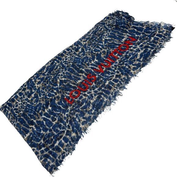 Authentic LOUIS VUITTON Etoile Lizard Stole M74962 Navy #36635512 - Picture 2 of 12